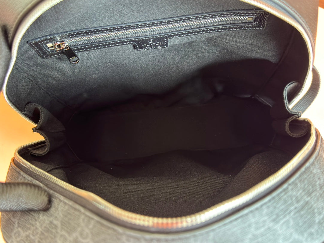 GUCCI MEDIUM BACKPACK 40 IN DARK GREY AND BLACK CALFSKIN
