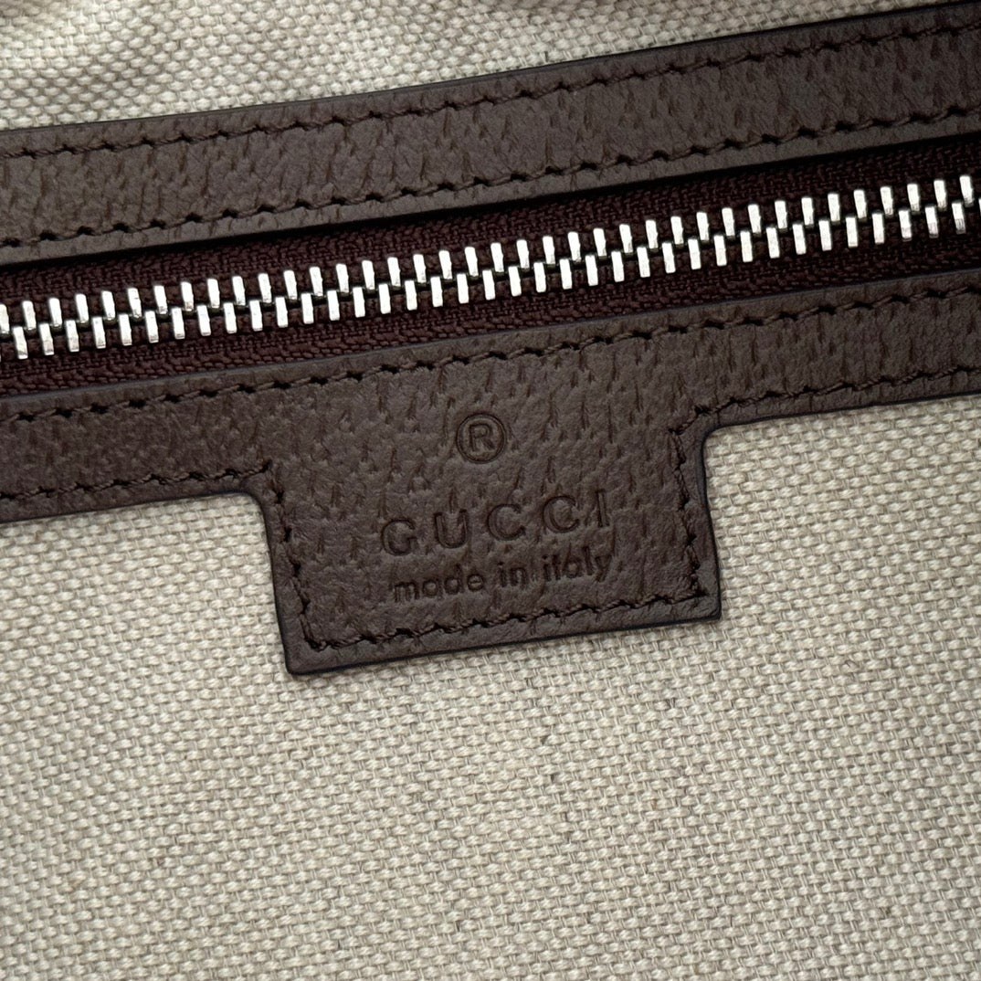 GUCCI 25S ATTACHE SHOULDER BAG 35 CM IN DARK BEIGE MIX BROWN CALFSKIN
