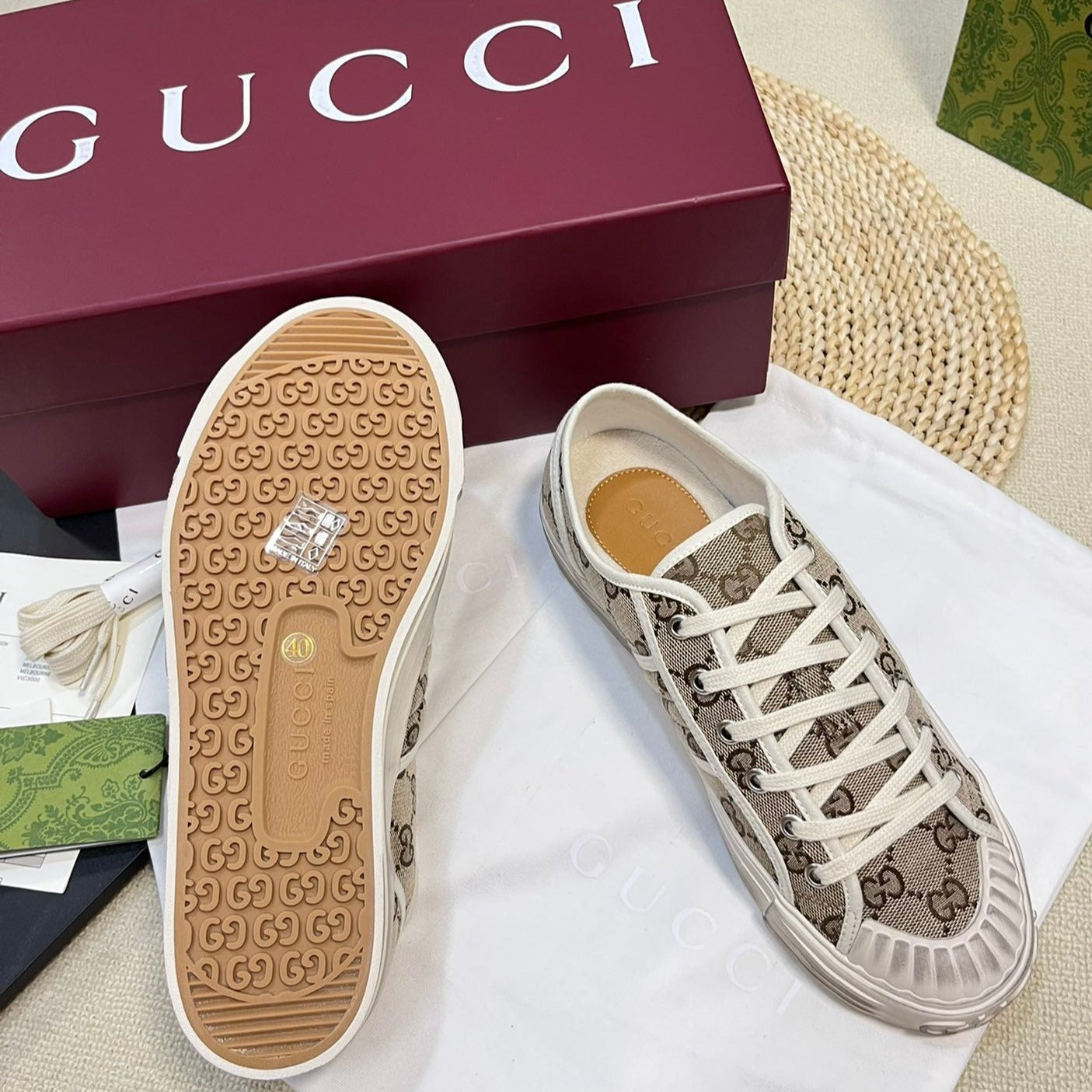 GUCCI Sneaker Julio Canvas Sneakers Beige Caro