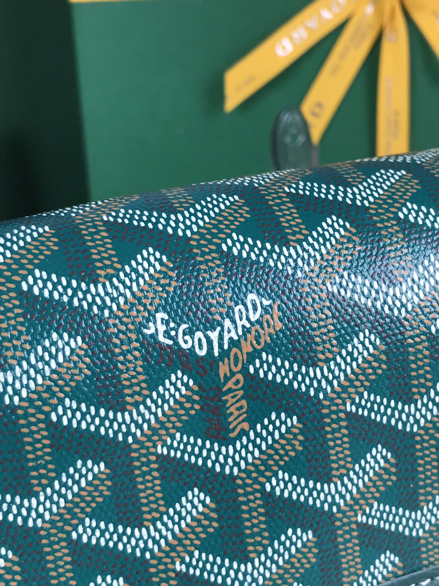 GRAND BLEU 16 IN GREEN GOYARDINE CANVAS AND LAMBSKIN